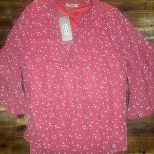 Timeson Blouse Pink & White NwT